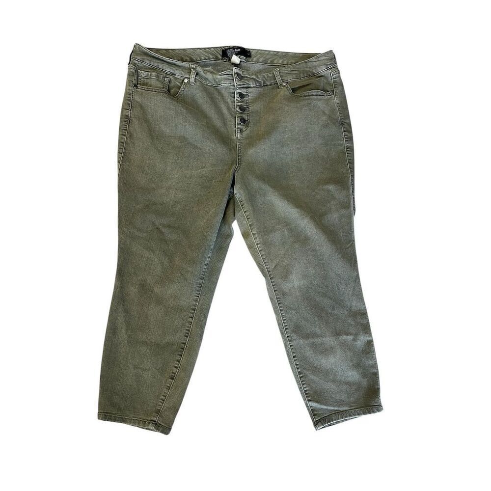 Madewell Women's High‎ Rise Skinny Jeans Olive Green plus Size 24 Button Fly